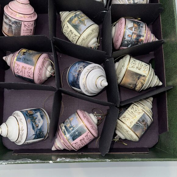 24 Bradford Editions Thomas Kinkade Heirloom Glass Starlight Angel BOX ORNAMENTS - Picture 3 of 15